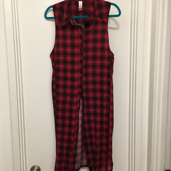 No Boundaries Jackets & Blazers - Vintage Plaid Long Vest